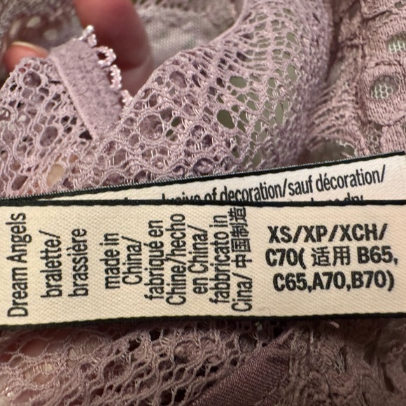 VICTORIA’S SECRET Lavender Lace Racer Back Bralette Adjustable Strap SZ XS EUC - Picture 8 of 12
